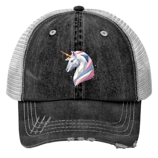 Geometric Unicorn - Modern Elegance Trucker Hats