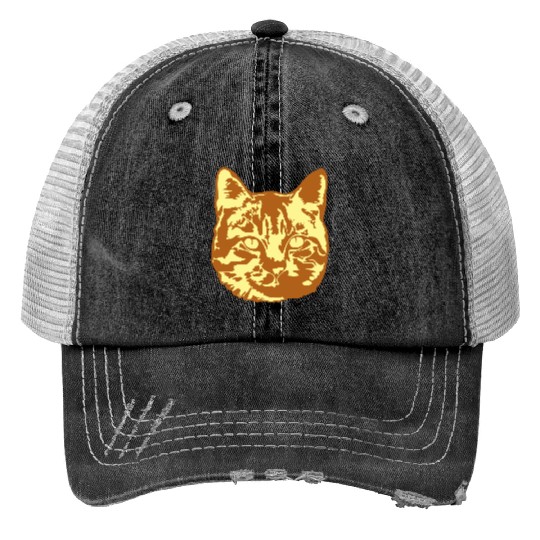 Cat Lover Realistic Pet Face Cute Cool Kitten Head Trucker Hats