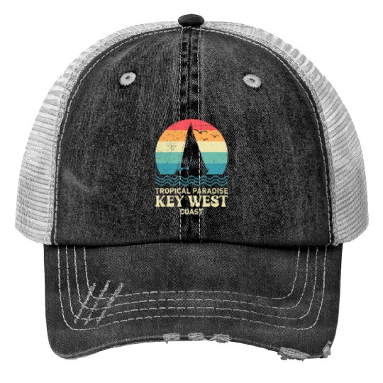 Florida TROPICAL PARADISE KEY-WEST COAST Trucker Hats