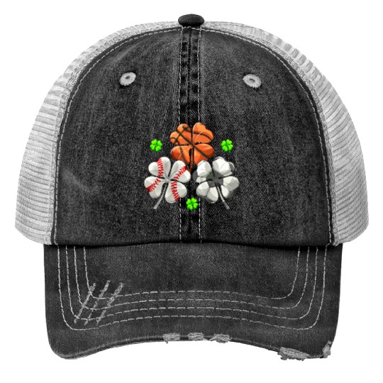 St Patricks Shamrock Basketball Baseball Soccer Trucker Hats