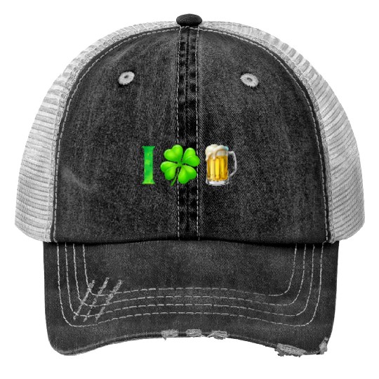 I Shamrock Beer Funny St Patrick's Day I Love Beer Trucker Hats