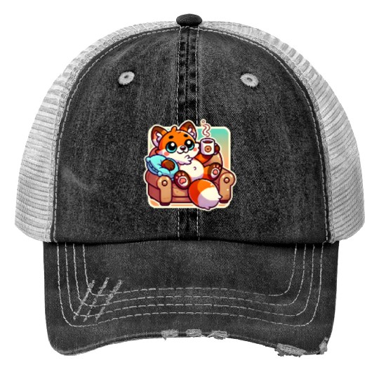 Harmony: Fox and Coffee Trucker Hats