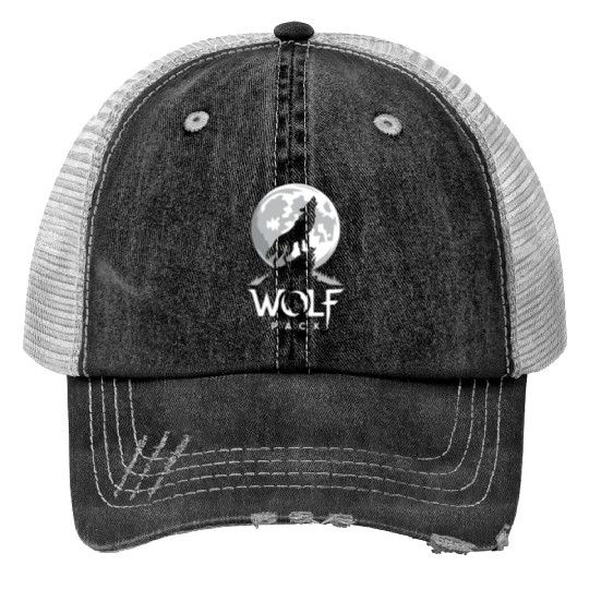Wolf Pack Moon Howl Trucker Hats