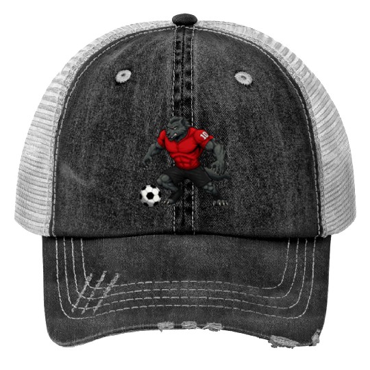 Wolf footballer Trucker Hats