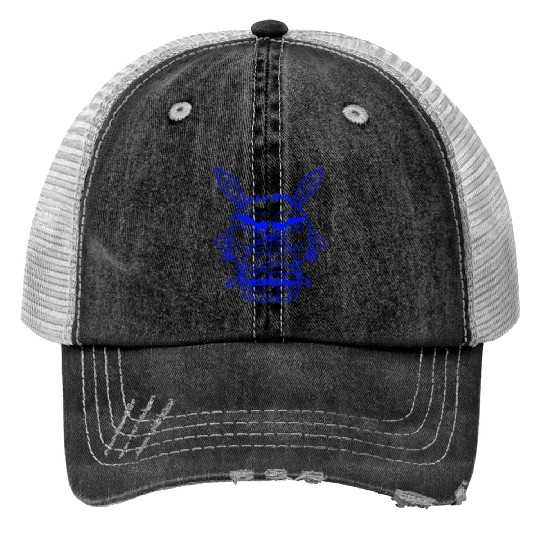Easter Bunny Eggs Basket Evil Eye Dangerous Smile Trucker Hats