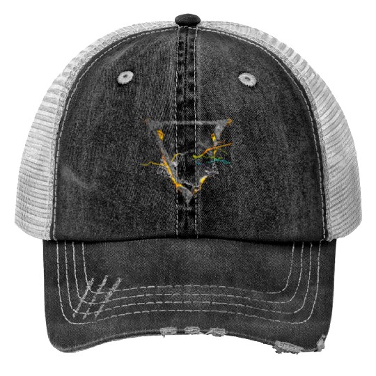 Skull Triangle Fire Trucker Hats | Psychedelic Rock dark