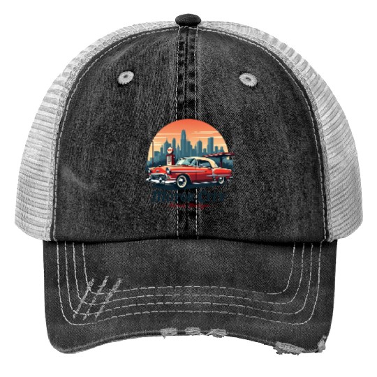 Detroit Gift for Music and Car Lovers Trucker Hats