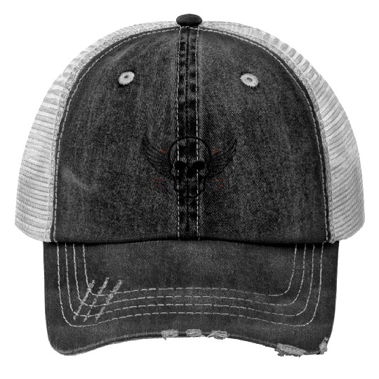 Men's Motorcycle | Skull and Wings Design | Biker Trucker Hats