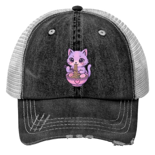 Kawaii Cat Ramen Trucker Hats
