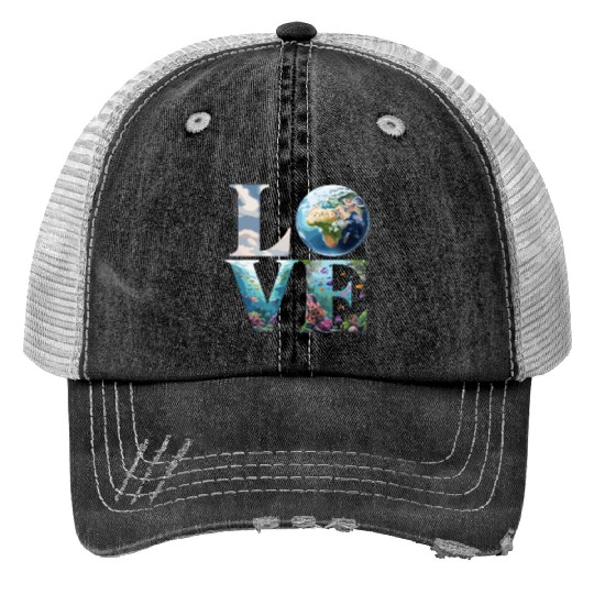 Love for Our Planet: Oceans and Earth Trucker Hats