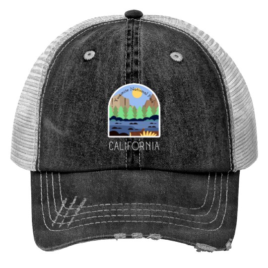 Retro Yosemite National Park California Trucker Hats