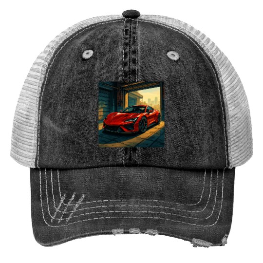 Street Legend - GTA Style Supercar Art Trucker Hats