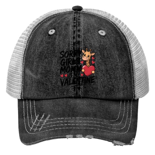 Mommy Is My Valentine – Cute Giraffe Trucker Hats