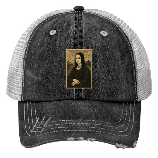 Gothic Geisha Mona Lisa Japanese Vintage Horror Trucker Hats