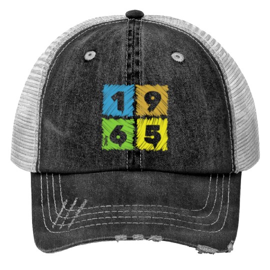 60th birthday Colorful Patches since 07/1965 Trucker Hats