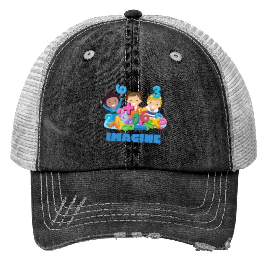 Imagine Math Fun – Colorful Kids Learning Design Trucker Hats