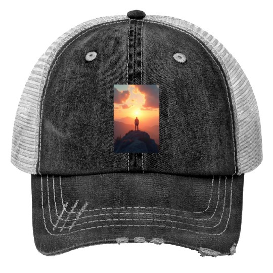 Summit of Dawn Embrace the Horizon Trucker Hats
