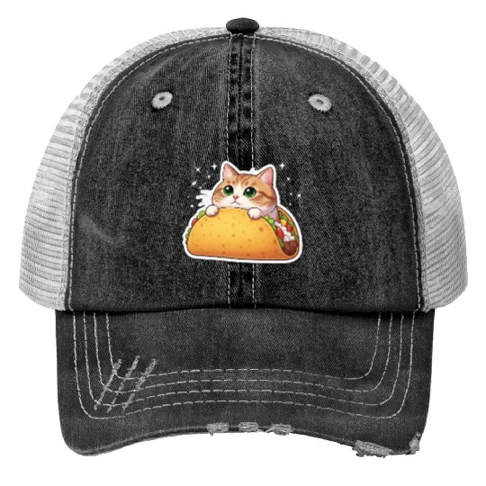 Taco Cat | Cute Kitty in a Taco | Purrfectly Tasty Trucker Hats