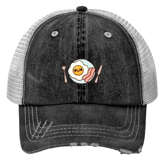 Whimsical Sunny Side Fried Egg Design Trucker Hats