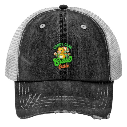 Candy Cane Cutie – Sweet Squirrel Holiday Design Trucker Hats