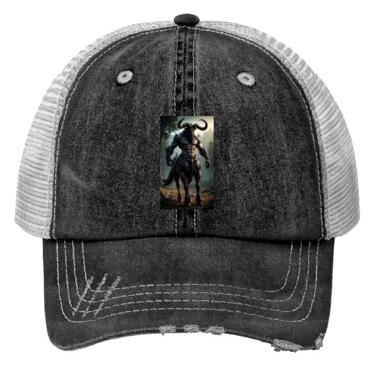 Dark Minotaur Warrior Fantasy Art Trucker Hats