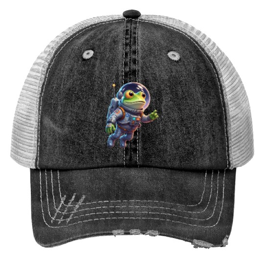 Frog in space suit Trucker Hats