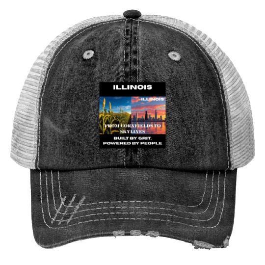 Illinois Midwest Mosaic Art Trucker Hats