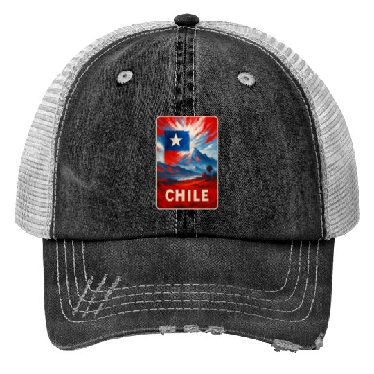 Chile Travel Art Trucker Hats