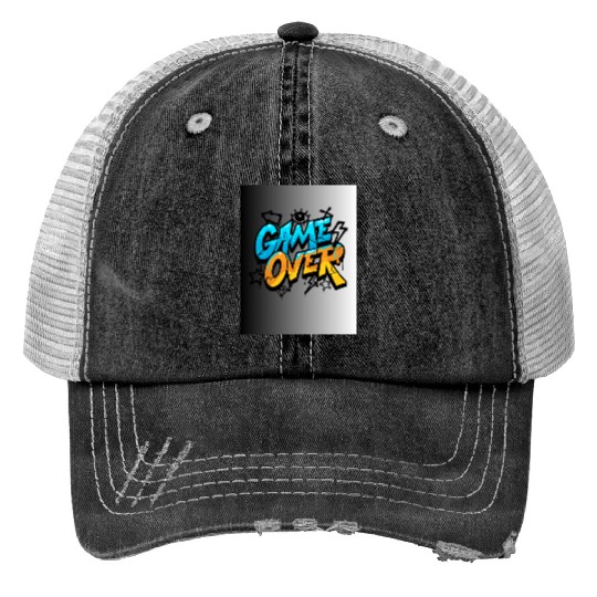 Graffiti Style Game Over Illustration Trucker Hats