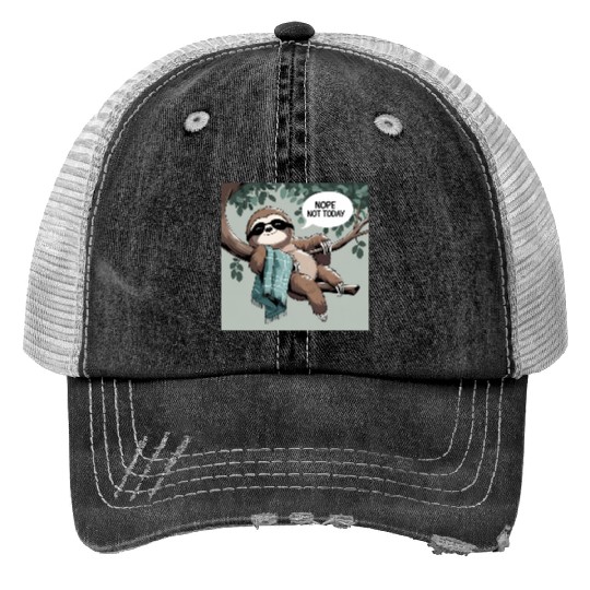 Chill Sloth with Sunglasses and Blanket Trucker Hats