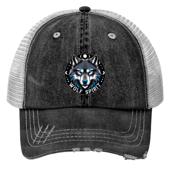 Wolf Spirit Celestial Design Trucker Hats