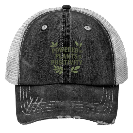 Empowering Plants and Positivity Motif Trucker Hats