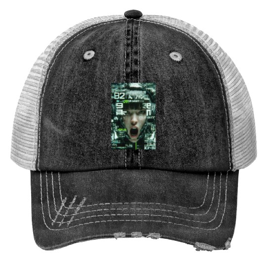 Cyberpunk Digital Scream Trucker Hats