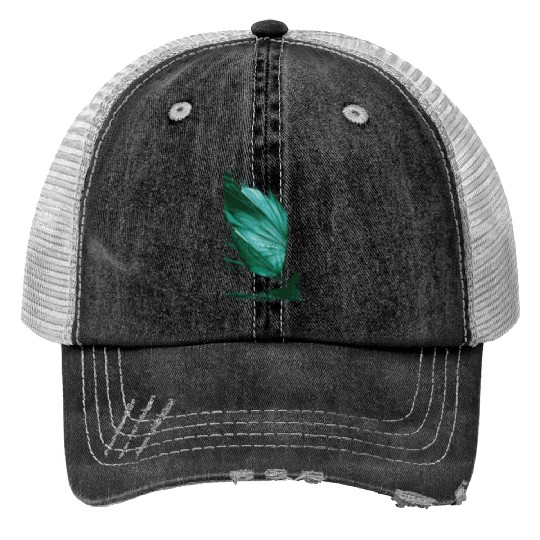 Tropical Leaf Sailing Art Trucker Hats