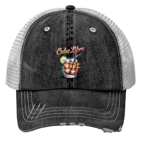 Blutgruppe Cuba Libre Cocktail Bartender Trucker Hats