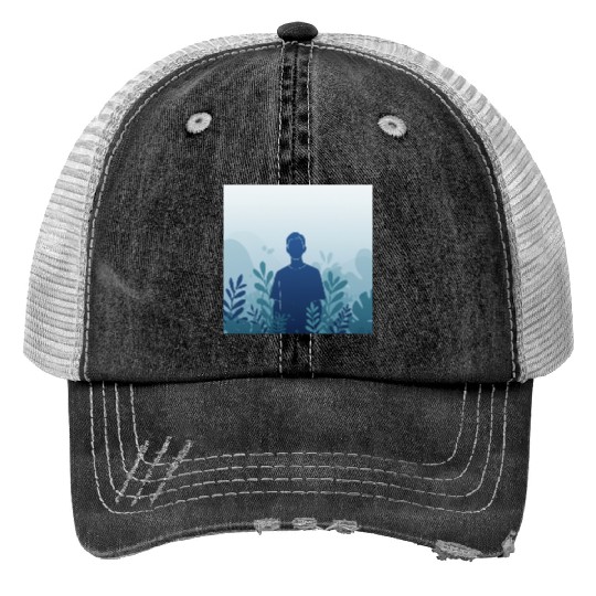 Serene Forest Silhouette Trucker Hats