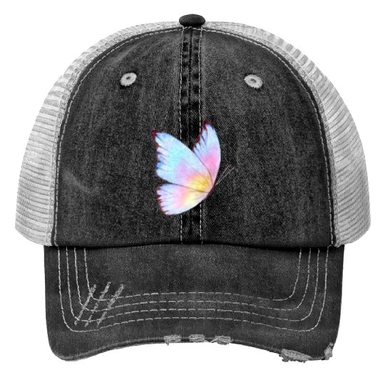 Watercolor Butterfly Pastel Design Trucker Hats