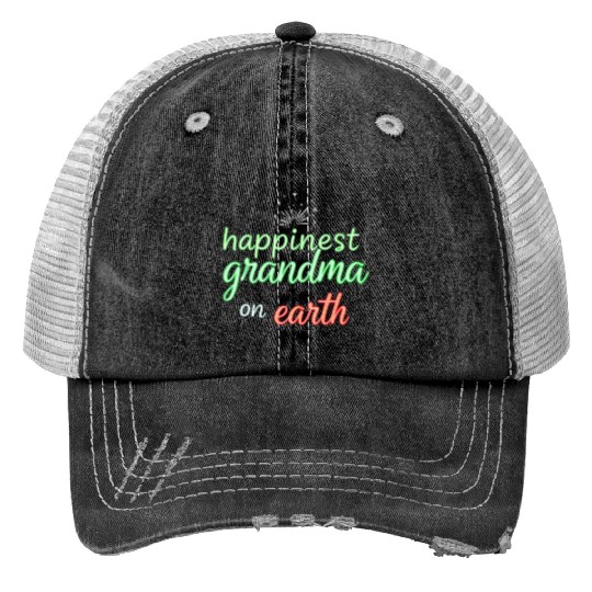 Happiest Grandma on Earth Neon Design Trucker Hats