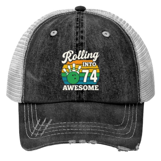 Vintage Bowling 74 Celebration Trucker Hats