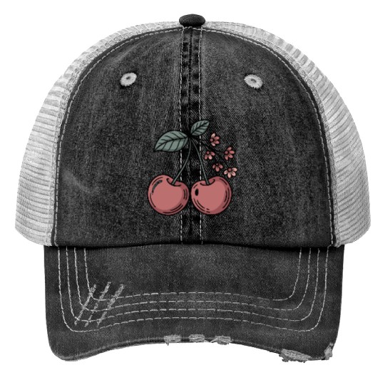 Cherry Boho Blossoms and Berries Delight for Trucker Hats