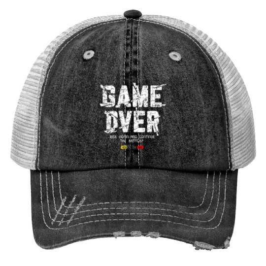 Game Over Rise Continue Banner Trucker Hats