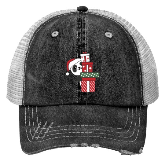 Panda Christmas Gift Winter Animals Pandas Trucker Hats