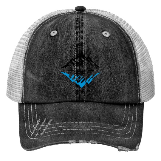 Canoe & Mountains, Reflection Trucker Hats