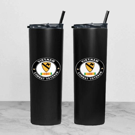 1st Cavalry Division Vietnam Combat Veteran Tumbler With Lid And Straw