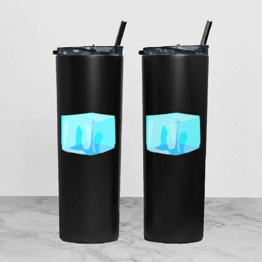 Ice Cube Tumbler With Lid And Straw