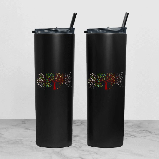 four seasons tree Tumbler With Lid And Straw