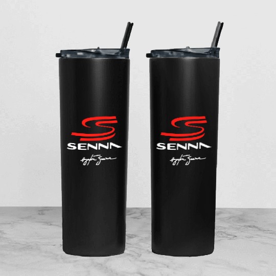 ayrton senna logo Tumbler With Lid And Straw