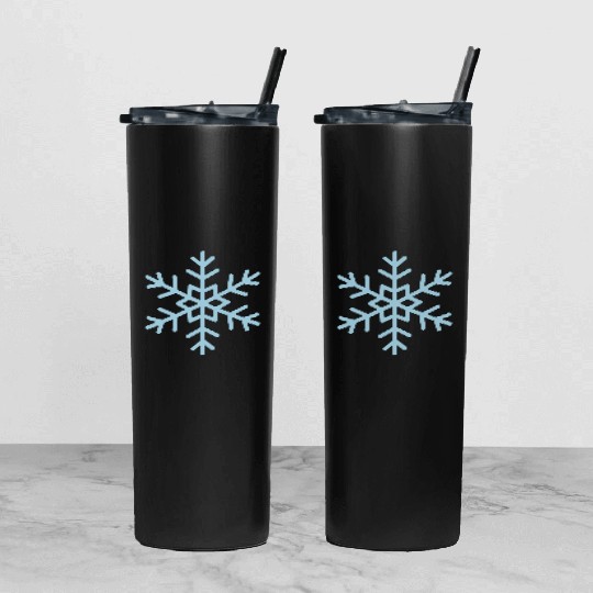 snowflake Tumbler With Lid And Straw