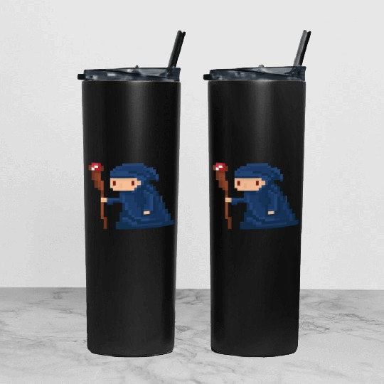 Pixel wizard Tumbler With Lid And Straw