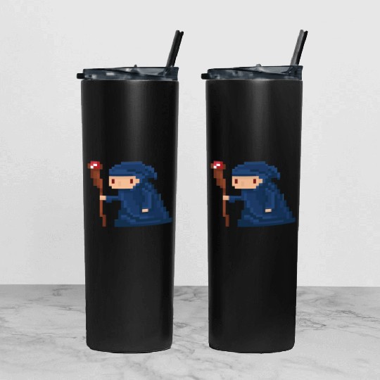 Pixel wizard Tumbler With Lid And Straw